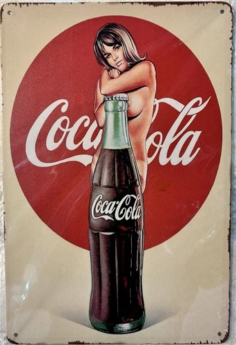 TIN SIGN 8x12 Coke Coca Cola Pretty Sexy Girl Soda Pop Bottle Beverage Drink DD5