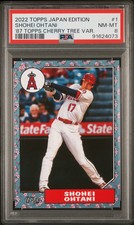 2022 Topps Japan Edition 1987 Cherry Tree Variation SP Shohei Ohtani #1 PSA 8