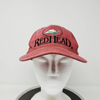Vintage Redhead Strapback Hat Logo Embroidered Hunting Outdoors 90s Red