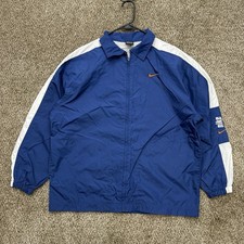 Vintage Nike Full Zip Windbreaker Jacket Youth Size XL 18-20 Blue Pockets Logo