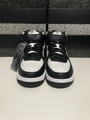 Size 8.5 - Stussy x Nike Air Force 1 Mid Black White for sale