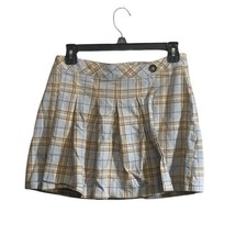 Urban Outfitters Mini Skirt Sz Med Yellow Blue Pleated Plaid Academia Preppy Y2K
