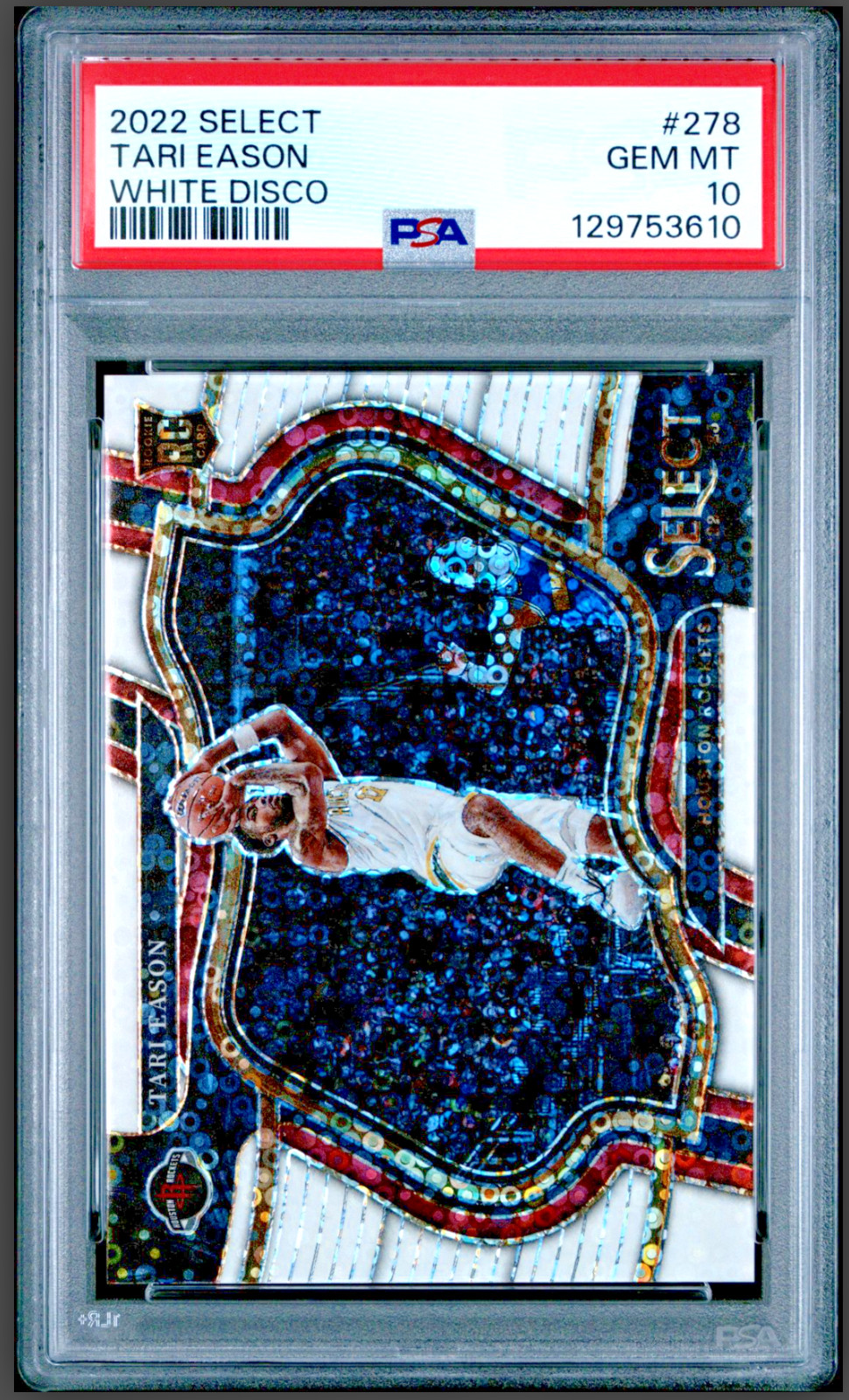 2022-23 PSA 10 Select Tari Eason #278 Courtside White Disco /75 (RC)