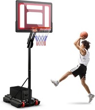 Portable Basketball Hoop 5-8.5 FT Adjustable Basketball Goal W/ 10 Heights All