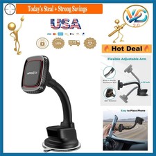 Magnetic Car Phone Holder Dashboard Windshield Mount Flexible Arm Strong Magnets