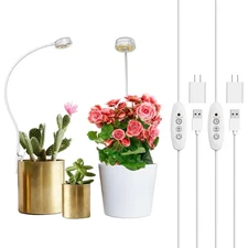Full Spectrum Plant Lamp with Touch Control - 2-Pack Ideal for Home Gardening