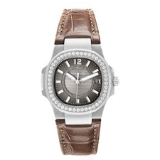Patek Philippe Nautilus White Gold Diamond Bezel Ladies Watch 7010G Papers 2