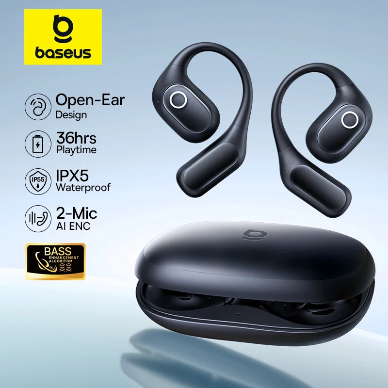 Baseus Eli 2i Fit Auricolari Bluetooth 6.0 Open-Ear Batteria 36Hr IPX5 Sport foto 2
