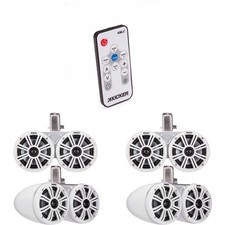 Kicker 2 pair  45KMTDC65 Marine Tower Speakers with Swivel Clamps  45KM654...