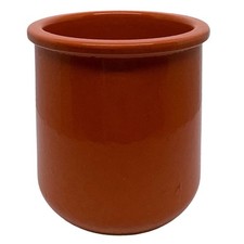 JB Cermer Orange Glazed Terracotta Ramekin 2" Small Crock Pottery Made in USA