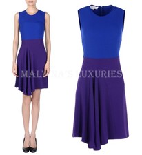STELLA MCCARTNEY DRESS COLORBLOCK BLUE PURPLE JERSEY sz US 6 8