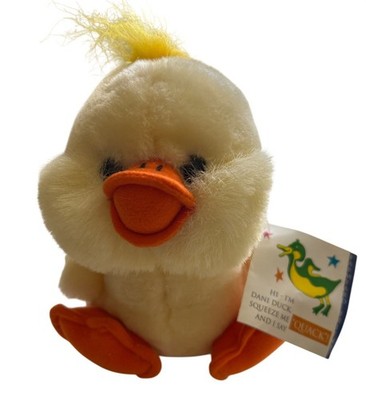 Vtg Old MacDonalds Farmyard Friends Dani Duck Plush Yellow & Orange NON WORKING