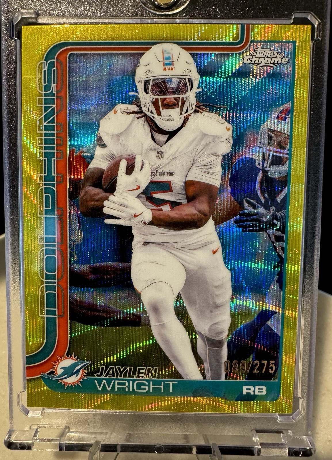 2025 Topps Chrome - Jaylen Wright #190 Yellow Wave Refractor /275