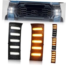 Front Sequential LED Fog Lights for 2022-2025 Tundra, Clear Lens Amber Lights