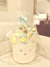Happy Easter Bunny Basket Hamper Filled With Gifts, Treats & Goodies