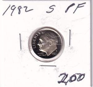 1982 S Proof Roosevelt Dime 10c Coin From Proof Set  #2005