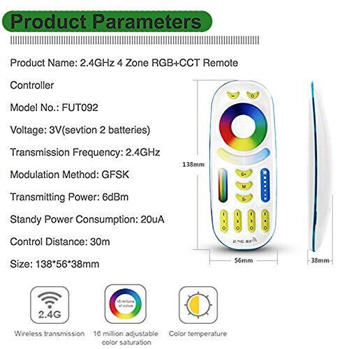 Mi Light / MIBOXER 4W GU10 mr16 RGB+CCT LED Bulb sport RGBW Dimmable 2.4G WiFi - Picture 2 of 14