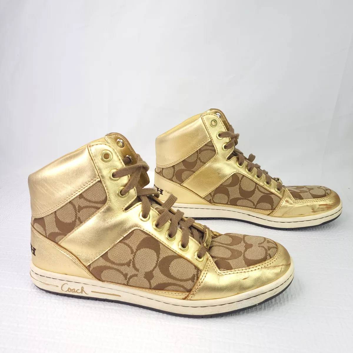 Coach gold sneakers sale