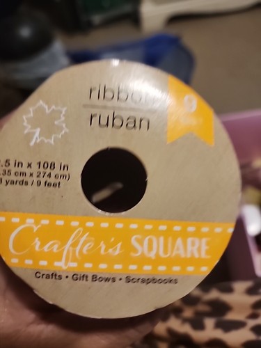 Pumpkin Harvest Crafters Ribbon (Lot of 2): 2.5” x 108” Each By Crafter’s Square - Picture 3 of 5