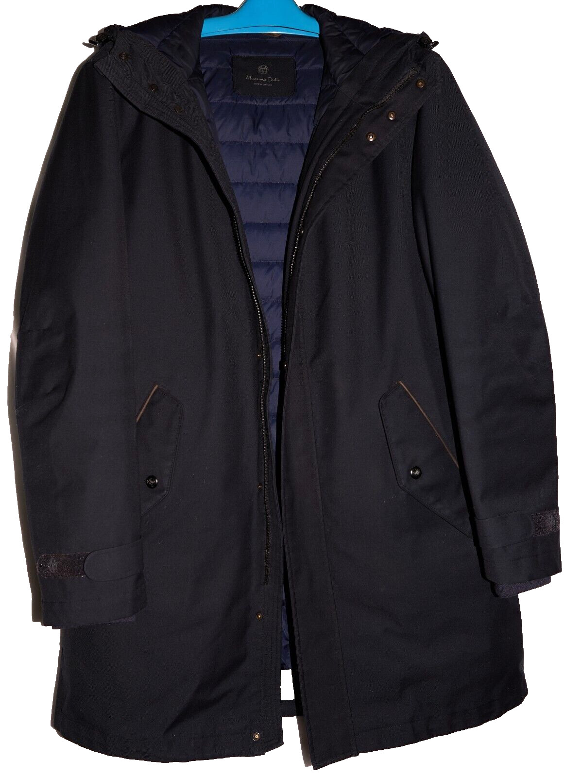 Massimo Dutti Men Hardshell Down Jacket Coat Navy… - image 1