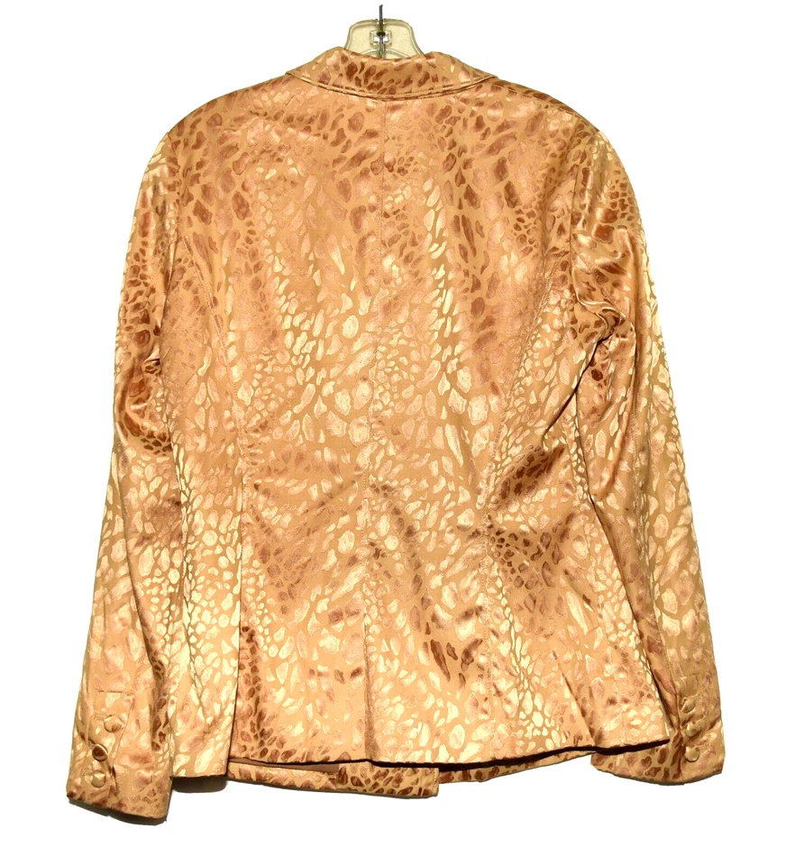Jockey Gold Satin with Metallic Spots Womens Blazer Jacket Size 6 - Image 3 of 4