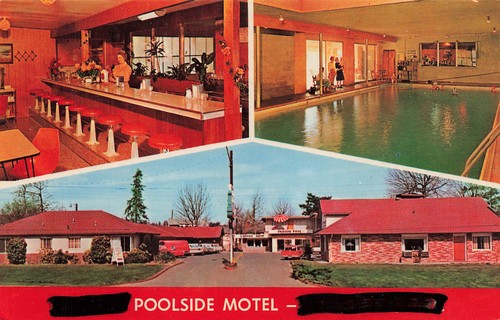 POOLSIDE MOTEL & COFFEE SHOP OREGON CITY OR VINTAGE ROADSIDE POSTCARD 092323 S - 第 1/2 張圖片