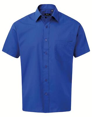 Premier kurzärmeliges pflegeleichtes Popeline-Shirt für Herren | Büro Arbeit Freizeitgeschäft