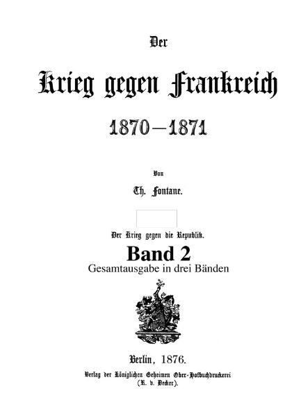 Thumbnail - Der Krieg Gegen Frankreich 1870 - 1871, Theodor Fontane