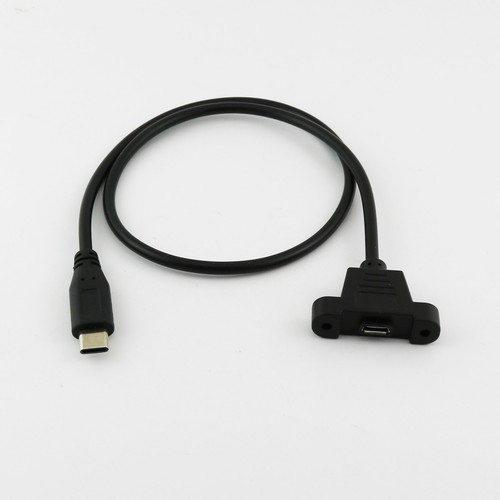 1x USB Micro Female to USB 3.1 Type C Male Panel Mount Data Charging Cable 1.5ft - 第 1/8 張圖片