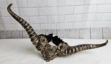 Gold Antlers with Flowers Headband Cosplay Horns Headdress Halloween Costume New