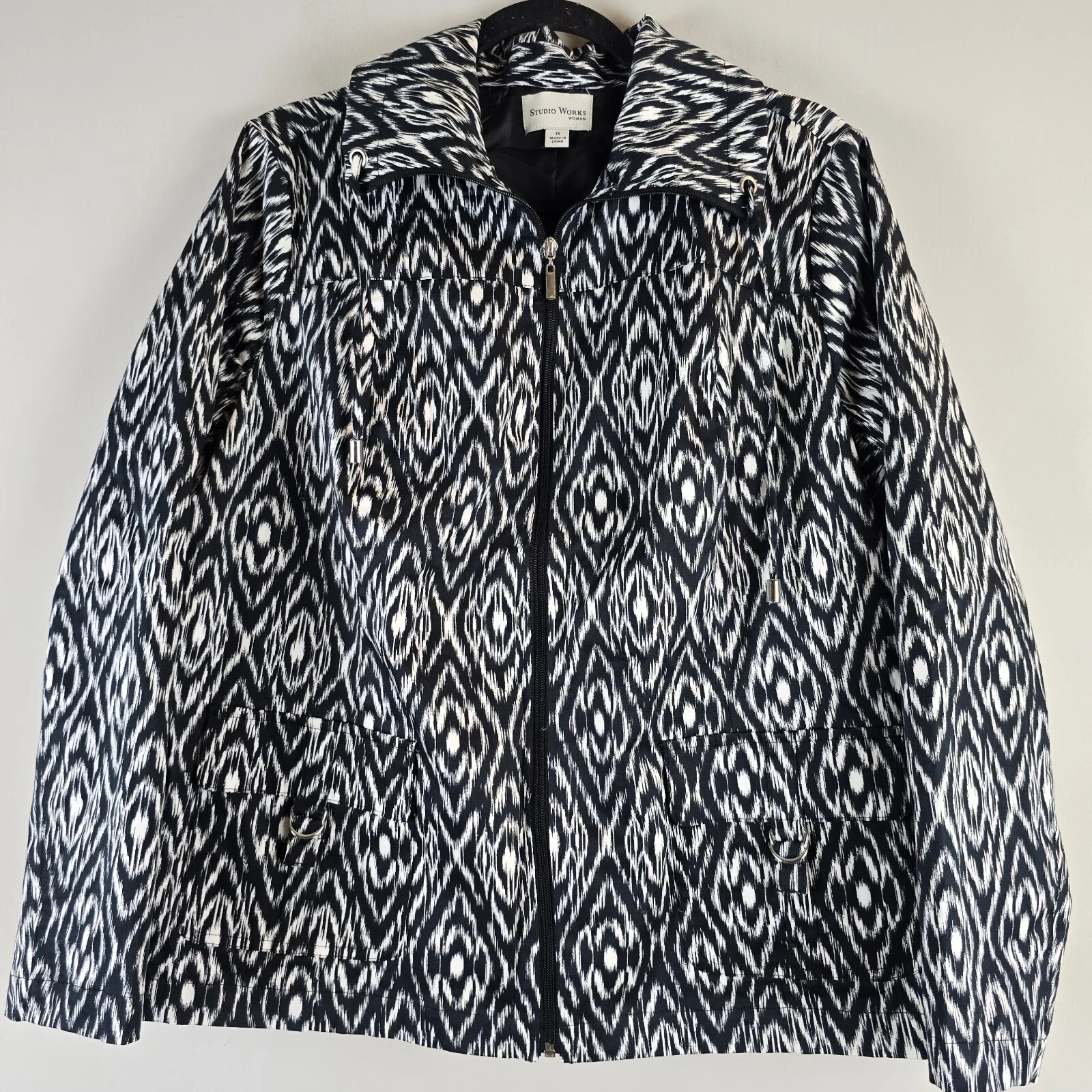 VETEMENTS Giacca Studio Works donna 1X leggera ghepardo leopardato stampa animalier.D83