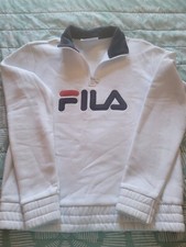FILA- Womens 1/4 Zip Pullover Logo Spellout Sweatshirt Womens SMALL