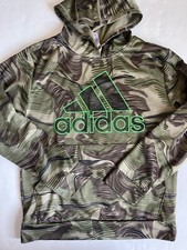 Kids Boys Adidas Green Camo Hoodie 14/16 