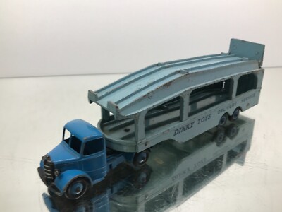 DINKY TOYS 982 BEDFORD PULLMORE CAR TRANSPORTER -BLUE L24.5cm- FAIR - V81