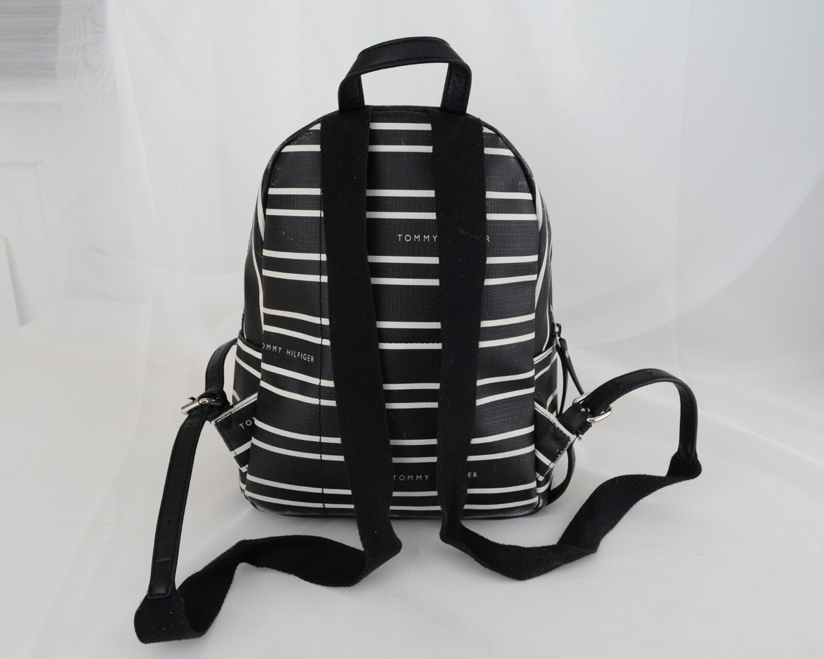 Vintage Tommy Hilfiger Small Black & White Stripe Lined Zippered  Backpack Amazon.com: Tommy Hilfiger Women main image 2
