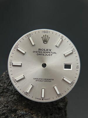 #1105 ORIGINAL ROLEX DATEJUST SILVER STICK 41MM 126334 CAL 3235 DIAL ZIFFERBLATT
