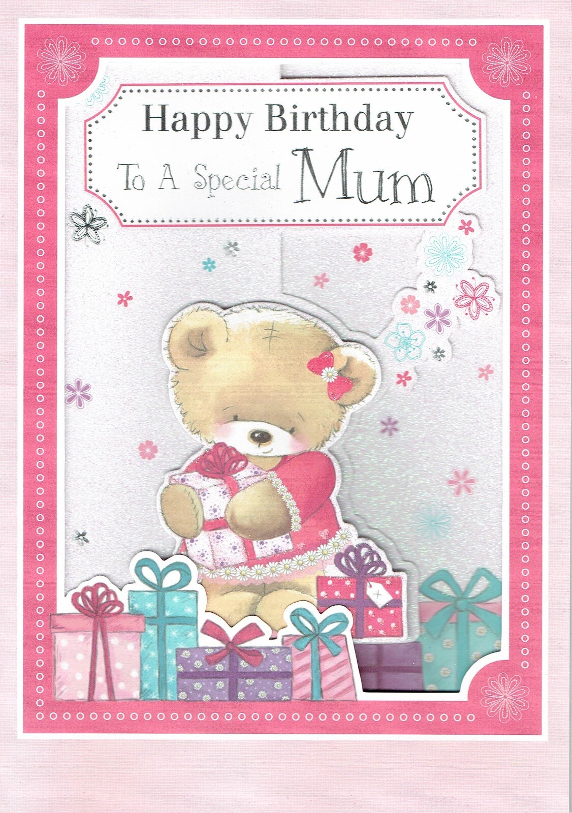 MUM LARGE BIRTHDAY CARD -  Quality Cute Bear and Gifts Design