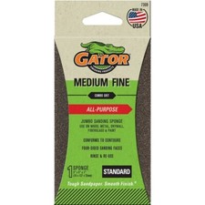 NEW GATOR 7309 Jumbo Sanding Sponge, Fine/Medium, 100/60 Grit, 3" x 5" 0042408