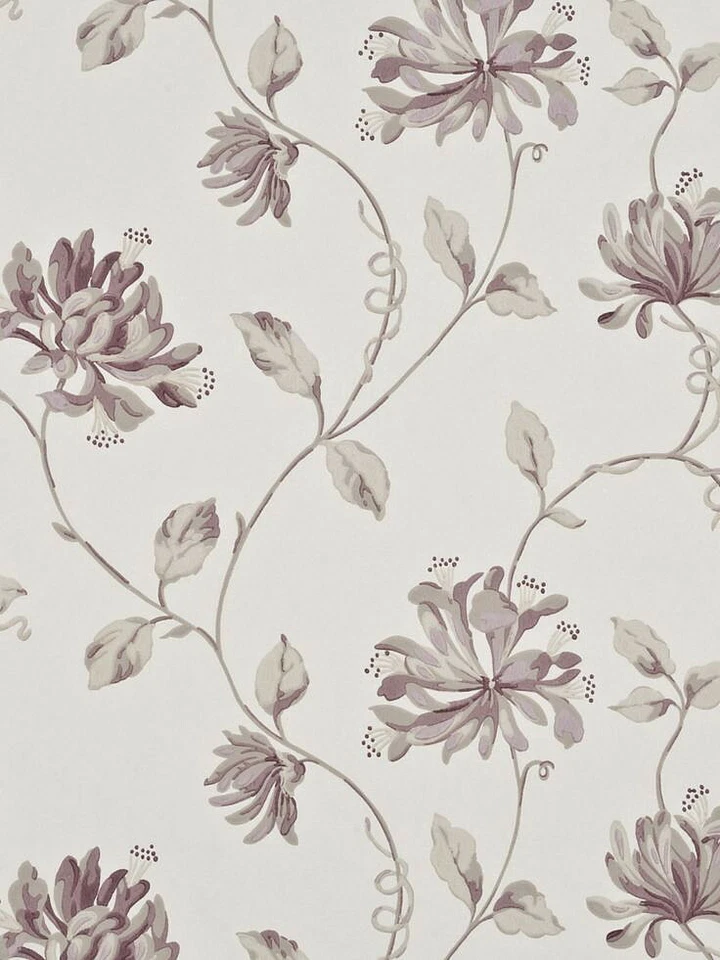 Brunschwig & Fils BW45014 Honeysuckle Mauve Ivory Floral Wallcovering Wallpaper - Image 2 of 4
