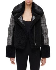 Shoreditch Ski Club Size Xs Lena Leah Shearling Black & White Boucle Wool 8/10