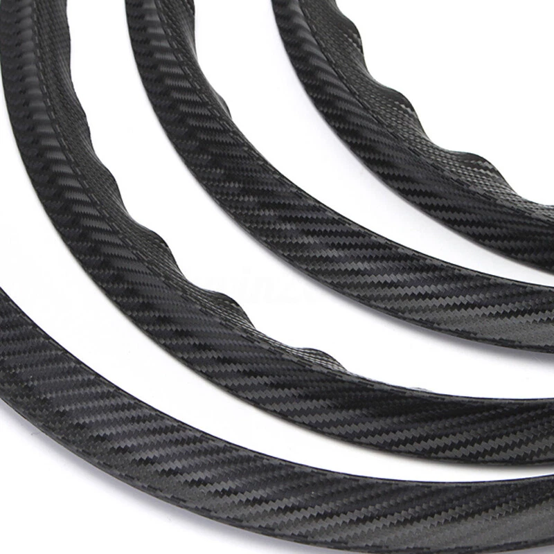 Juego de 4 piezas de embellecedores de rueda de auto de fibra de carbono para cejas arco molduras labios guardabarros llamaradas Foto 4 de 4