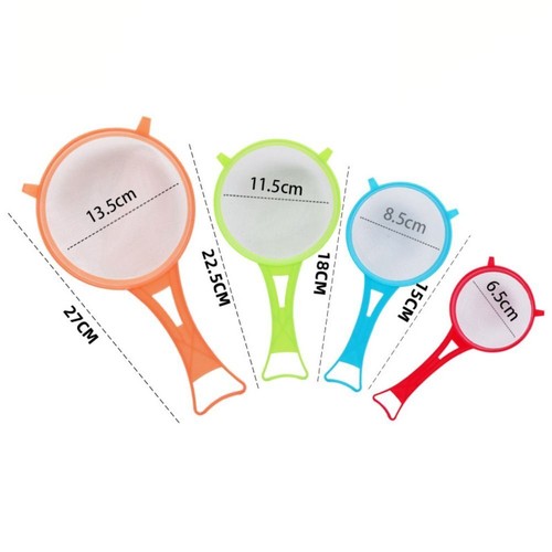 4Pcs/Set Fine Mesh Flour Sieve with Handle Colander Scoop Strainer Icing Sugar - Picture 2 of 12