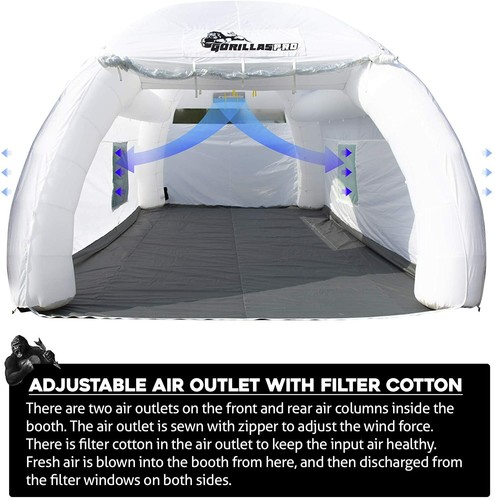 GORILLASPRO Inflatable Paint Booth & UL Blower Upgrade Air Filter System 7 Sizes - Picture 64 of 106