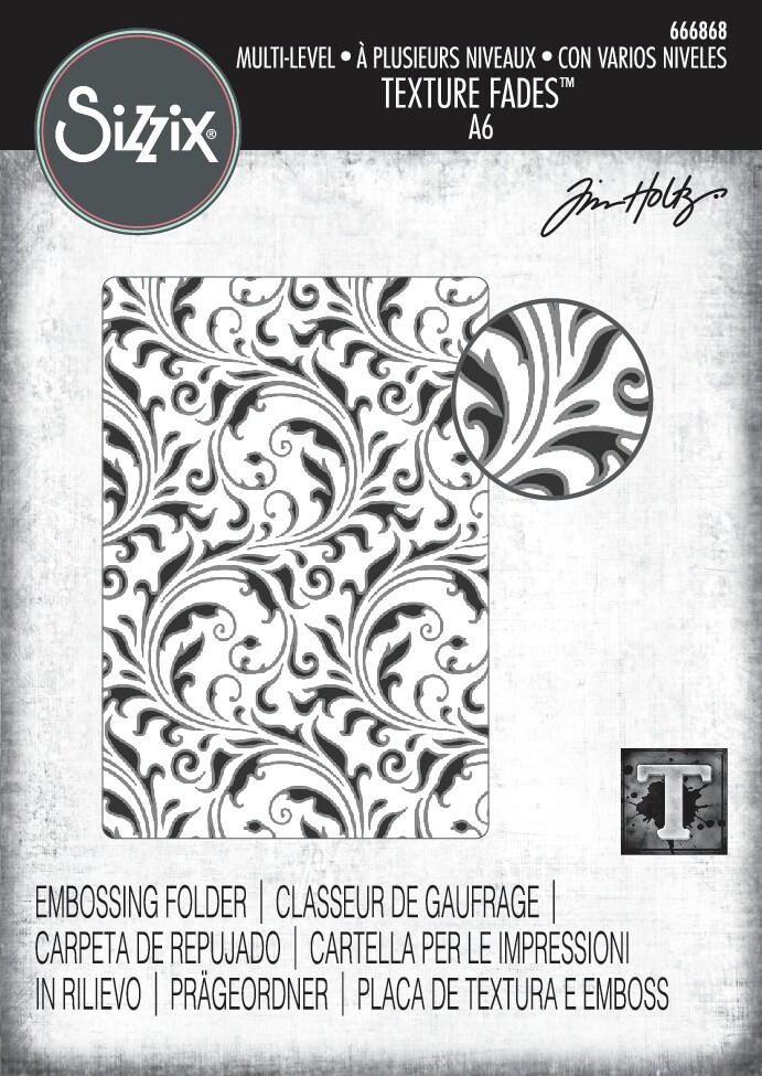 Sizzix Textured Impressions Embossing Folder by Tim Holtz-Vault Flourish
