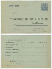 36603 - Ganzsache St&auml;dtische Kelterinspektion Heilbronn - Postkarte, ungebraucht