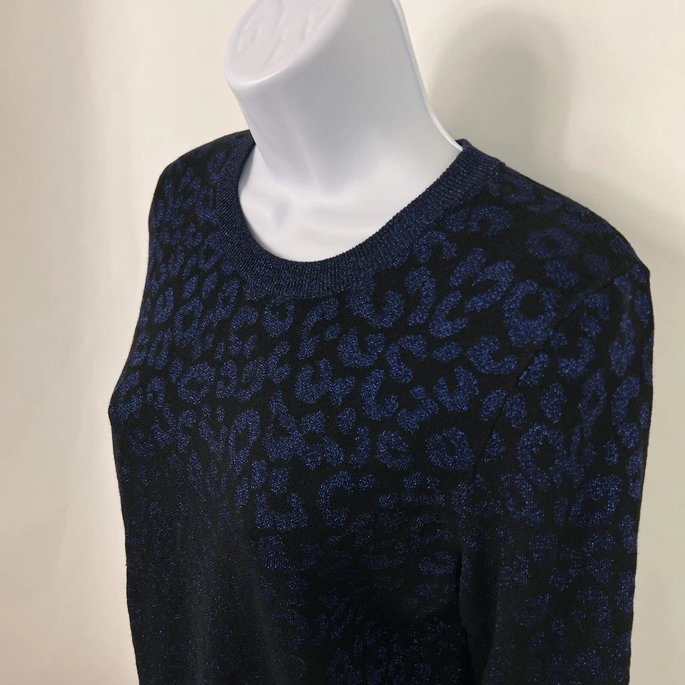 Banana Republic Sweater Womens XS Long Sleeve Crew Neck Leopard Shimmer Pullover - Image 4 of 4