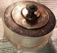 Art Deco Glass Container with Lid