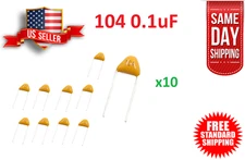 10Pcs 104  100NF 0.1uF  50V Monolithic Ceramic Chip Capacitor NEW