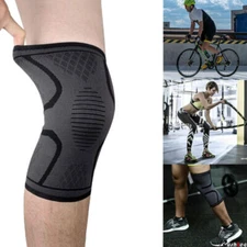 2x Knee Sleeves Copper Silver Compression Brace Support Sport Joint Injury Gel