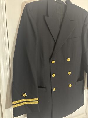 US Navy Officer Uniform Service Dress Blue 36 Long Coat Jacket & Pants 100%  Wool